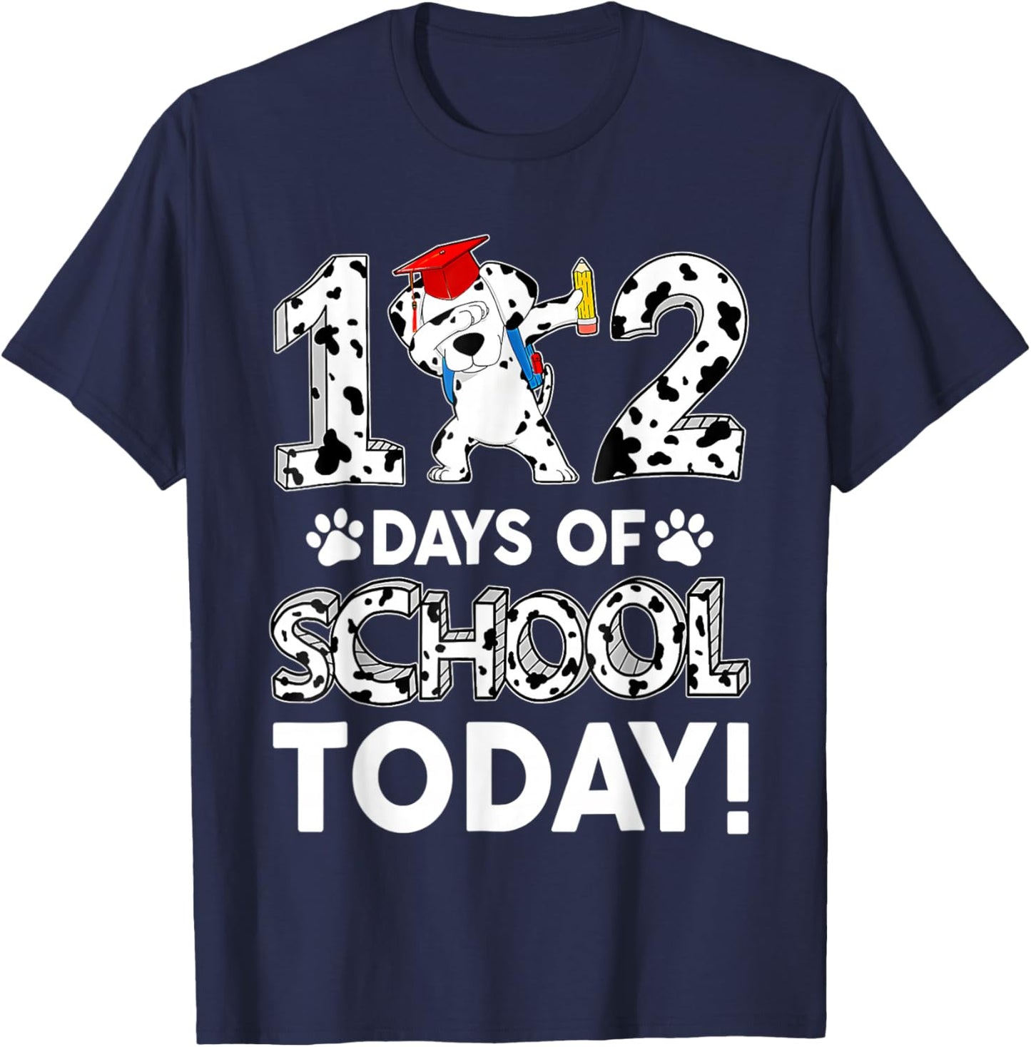 Happy 102 Days School 100 Days Cute Dog Lover Teacher Kids T-Shirt - T-Shirt | Navy