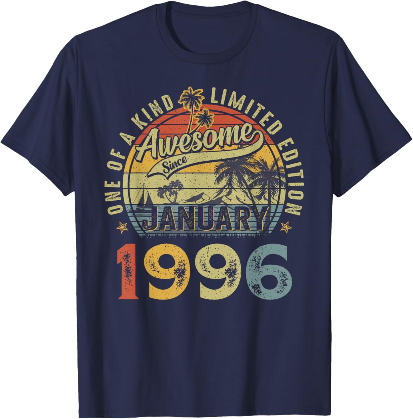 Awesome Since January 1996 Vintage Retro 30th Birthday Men T-Shirt - T-Shirt | Navy