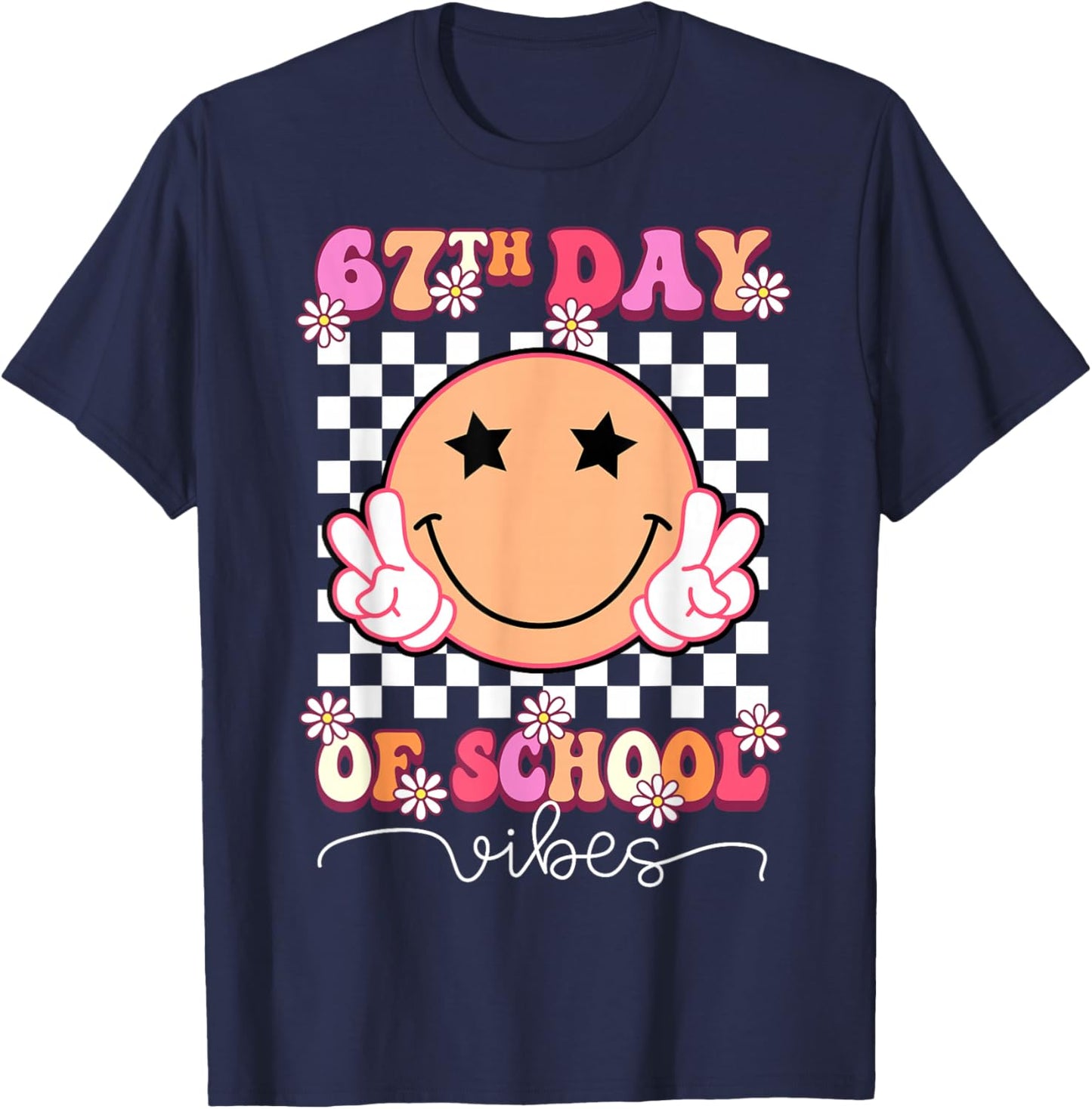 67th Day of School Vibes Funny Six Seven 67 Meme Slang T-Shirt - T-Shirt | Navy