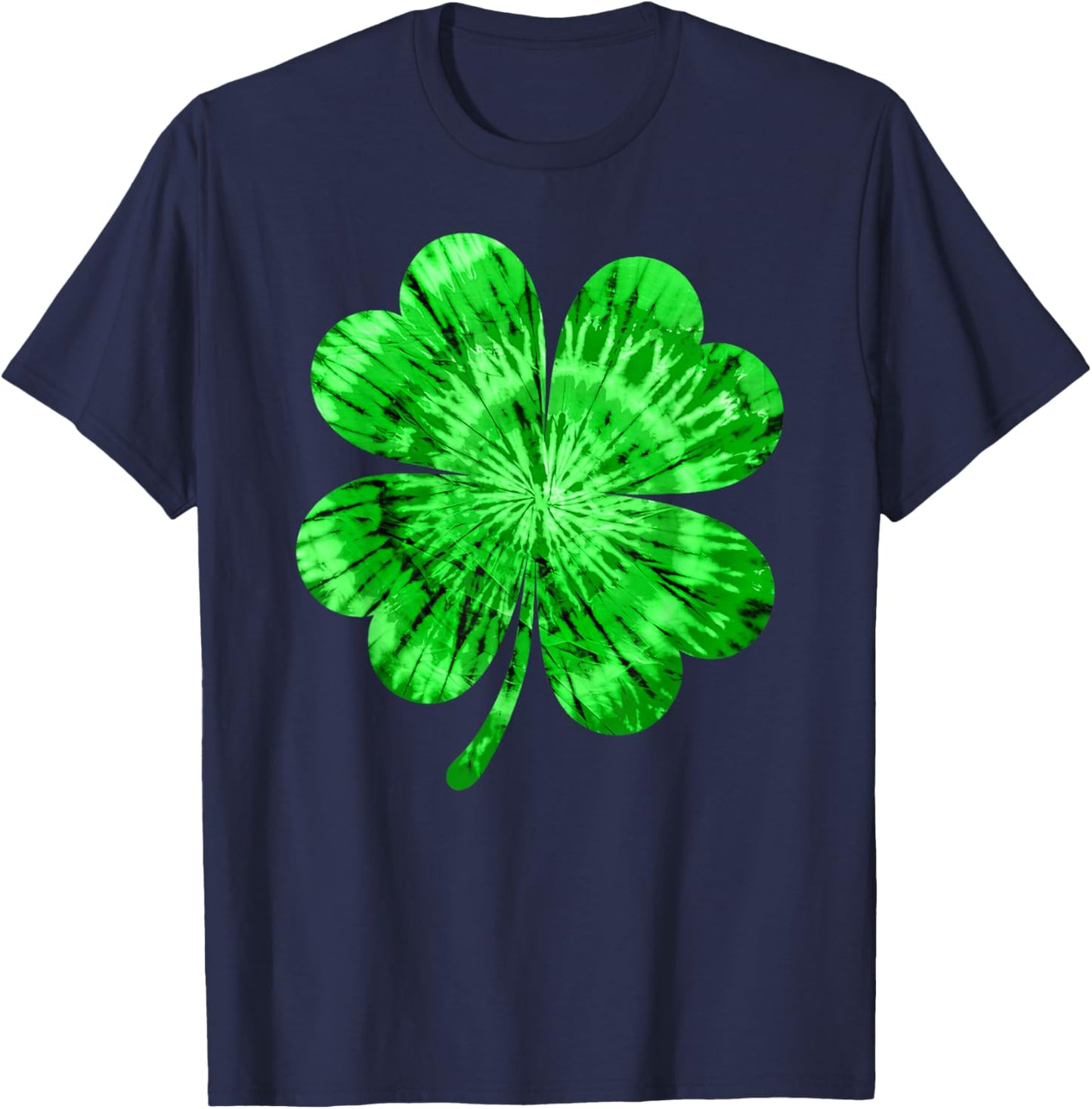 Irish Shamrock Tie Dye Happy St Patricks Day Men Women Kids T-Shirt - T-Shirt | Navy