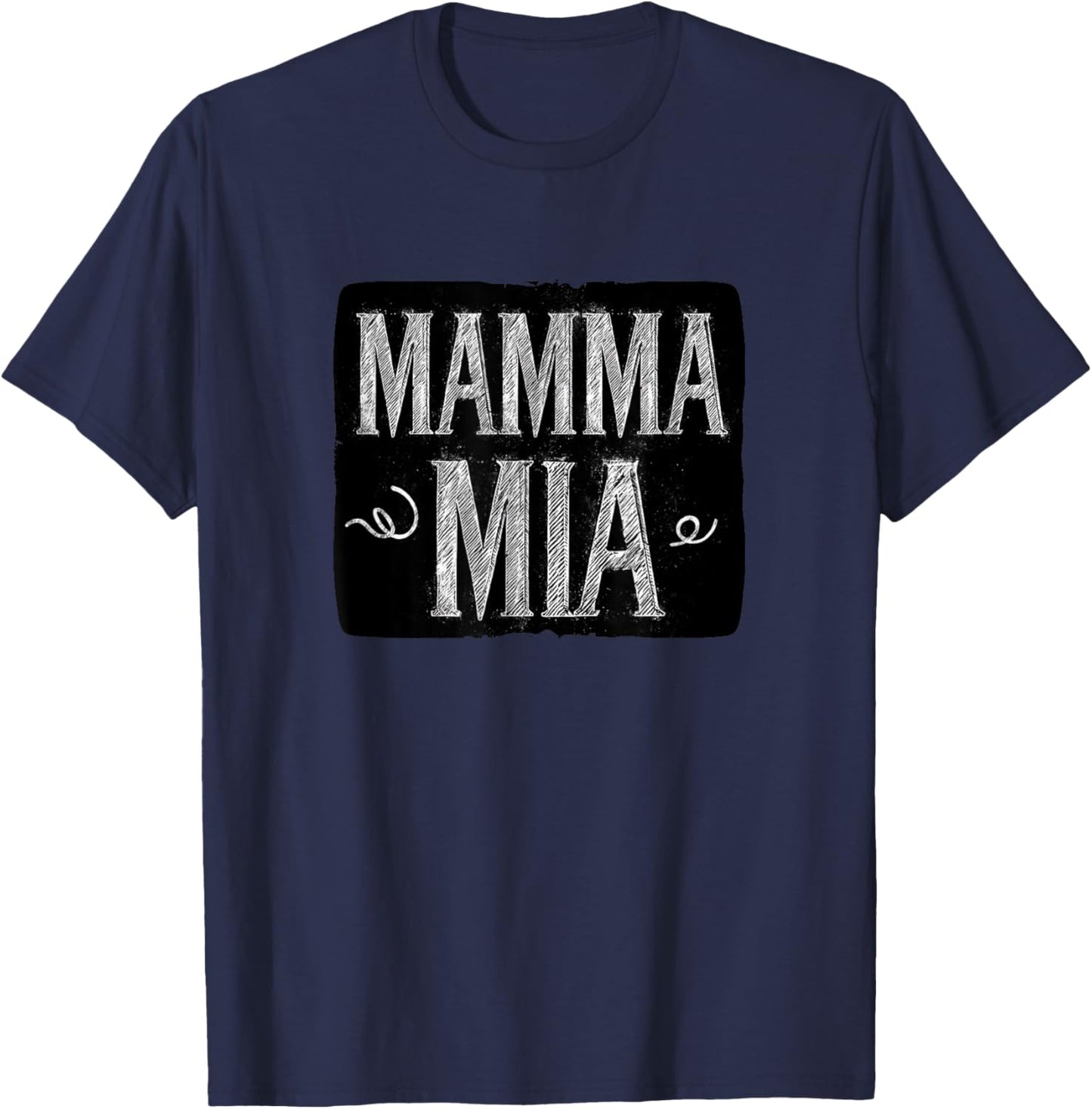 Funny Mamma Mia Logo T-Shirt - T-Shirt | Navy