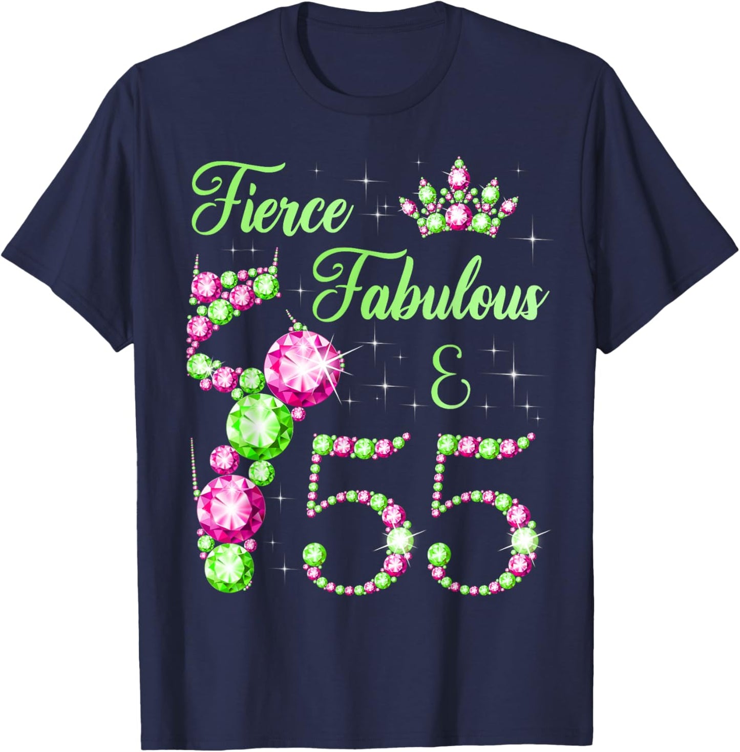 Fierce Fabulous & 55 Years 55th Birthday Party Ballerina T-Shirt - T-Shirt | Navy