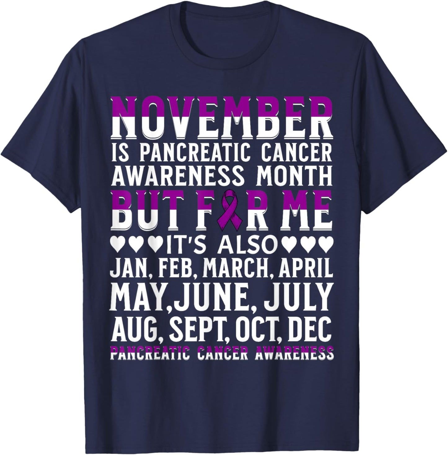 Support Squad Pancreatic Cancer Awareness Products Gifts T-Shirt - T-Shirt | Navy