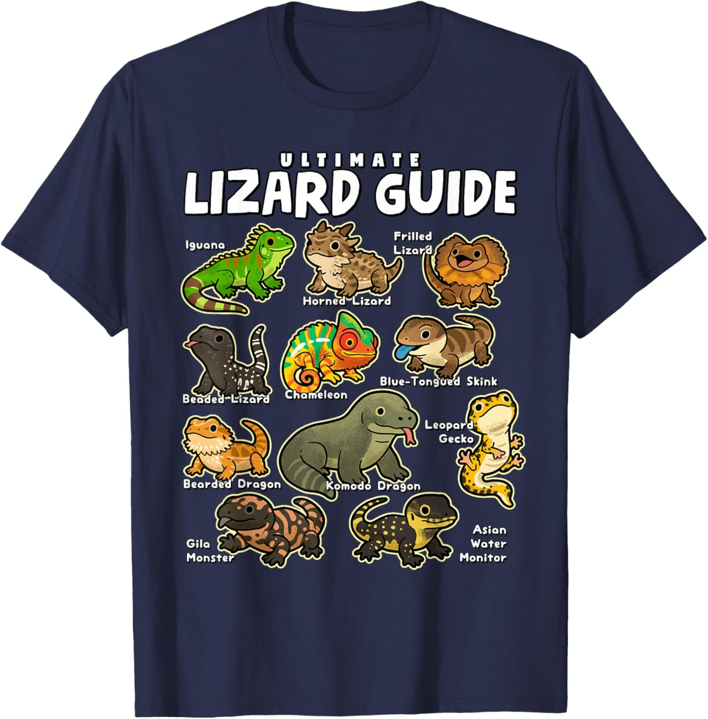 Ultimate Lizard Guide Cute World Lizards Reptile Herpetology T-Shirt - T-Shirt | Navy