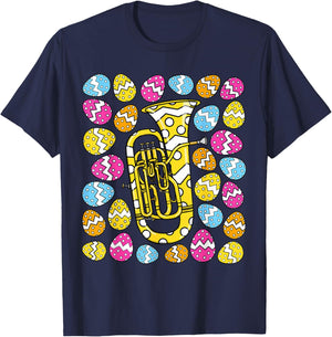 Euphonium Easter Euphoniumist Brass Musician Music Teacher T-Shirt - T-Shirt | Navy