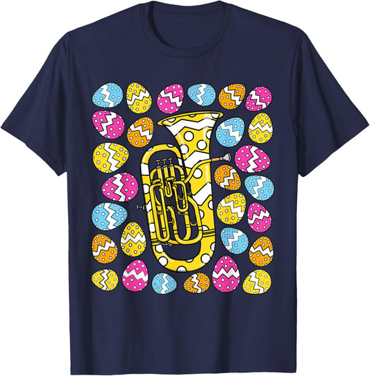 Euphonium Easter Euphoniumist Brass Musician Music Teacher T-Shirt - T-Shirt | Navy