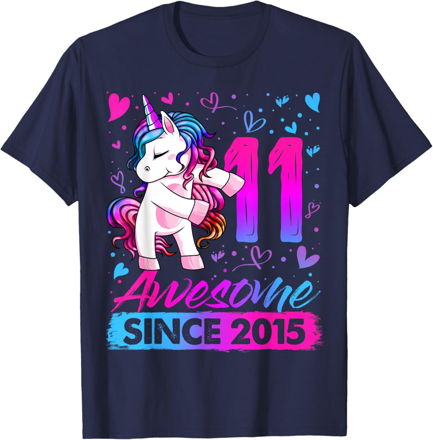 11th Birthday Shirt Girl 11 Year Old Gifts 11 Birthday Girl T-Shirt - T-Shirt | Navy