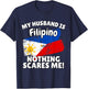 My Husband is Filipino Funny Philippines Flag Gift Wife T-Shirt - T-Shirt | Navy