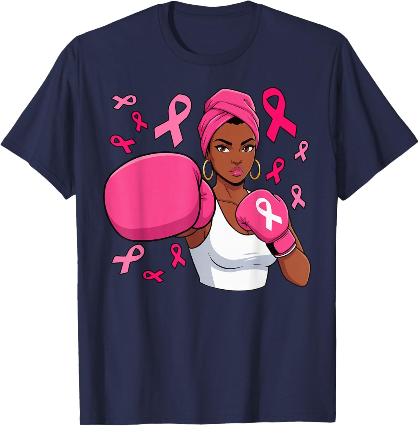 African American Women Fight Breast Cancer Awareness Month T-Shirt - T-Shirt | Navy