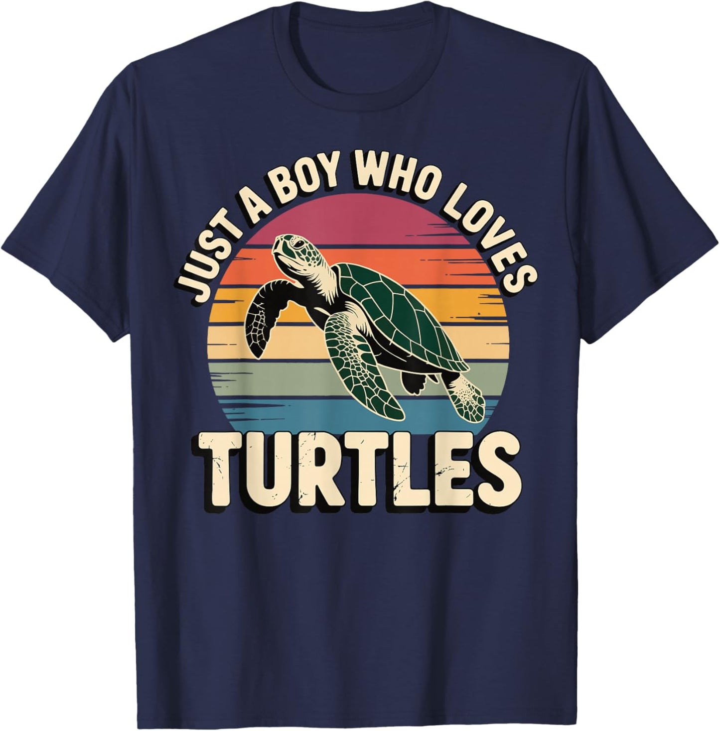 Just A Boy Who Loves Turtles T-Shirt - T-Shirt | Navy
