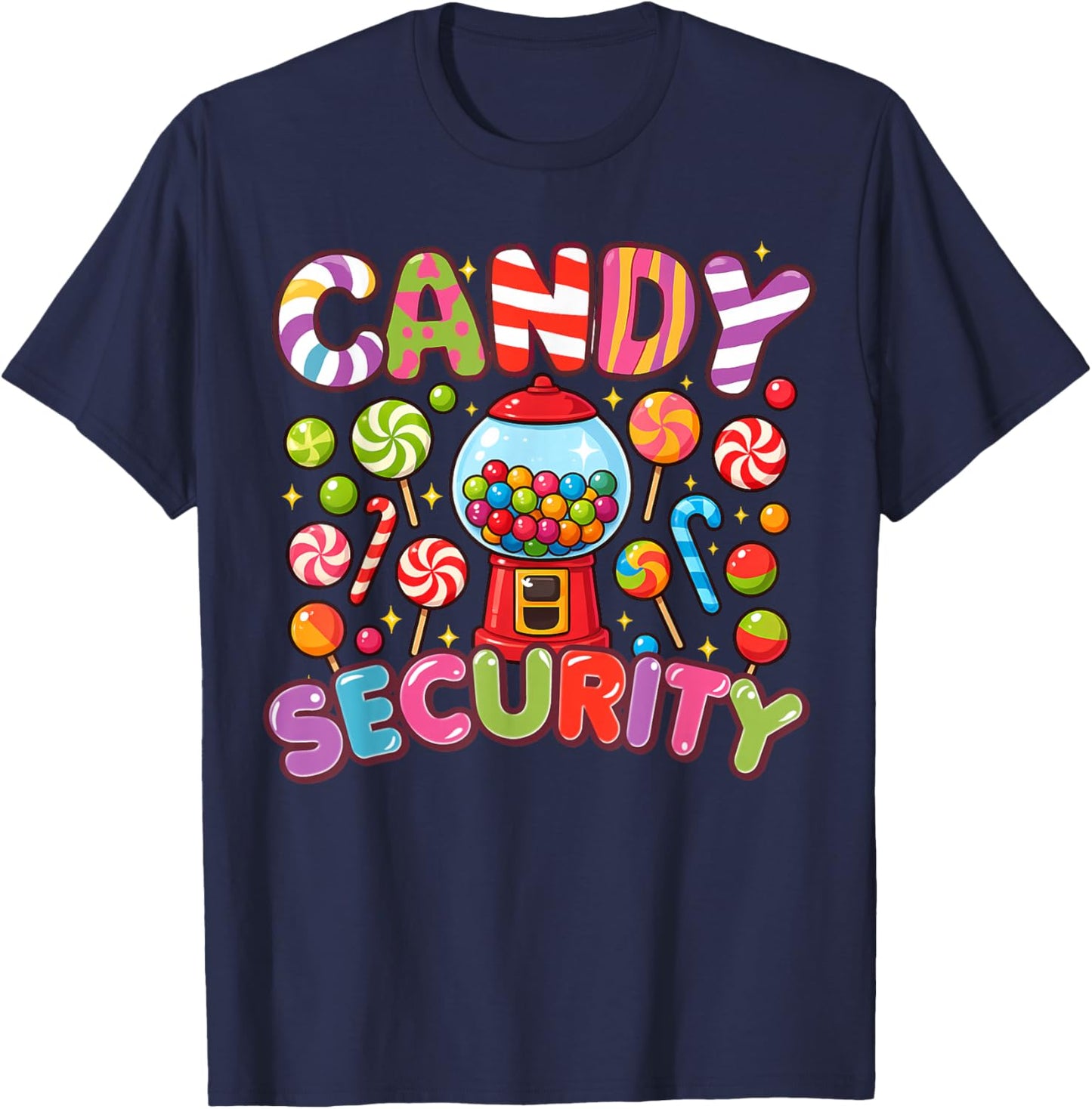 Candy Land Costume Women Candy Crew Funny Candy Security T-Shirt - T-Shirt | Navy