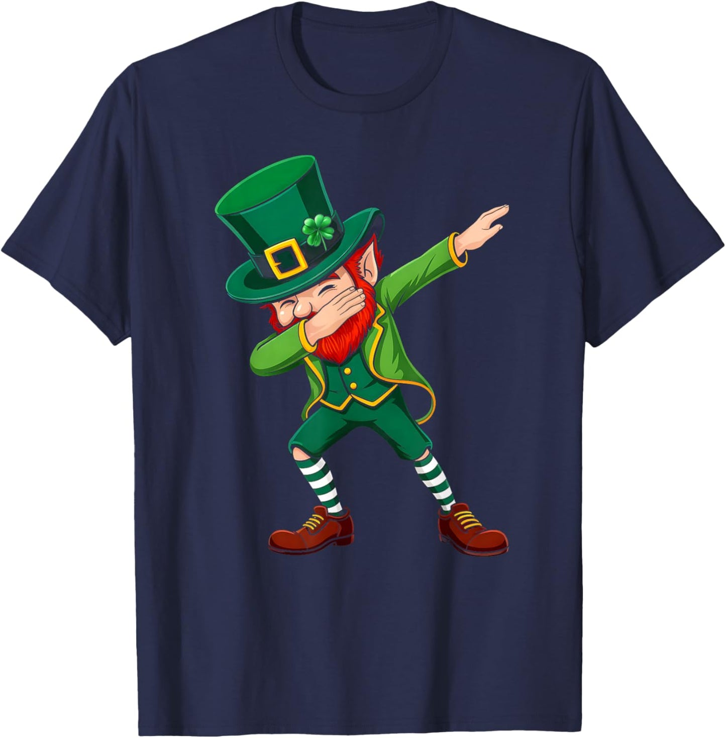 Dabbing Leprechaun St Patricks Day Boys Men Kids Dab Dance T-Shirt - T-Shirt | Navy