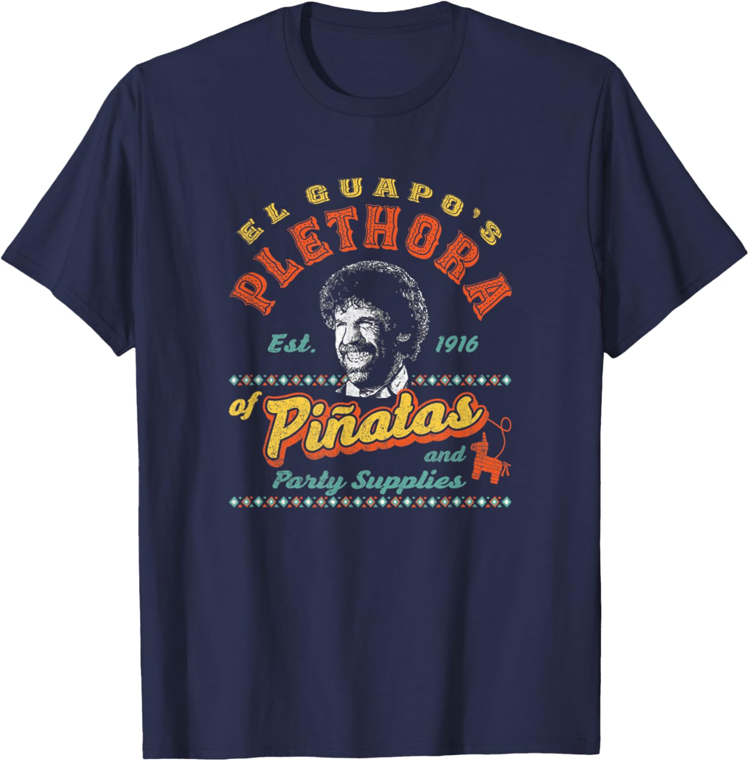 Vintage El Guapo's Plethora of Piñatas Three Amigos T-Shirt - T-Shirt | Navy