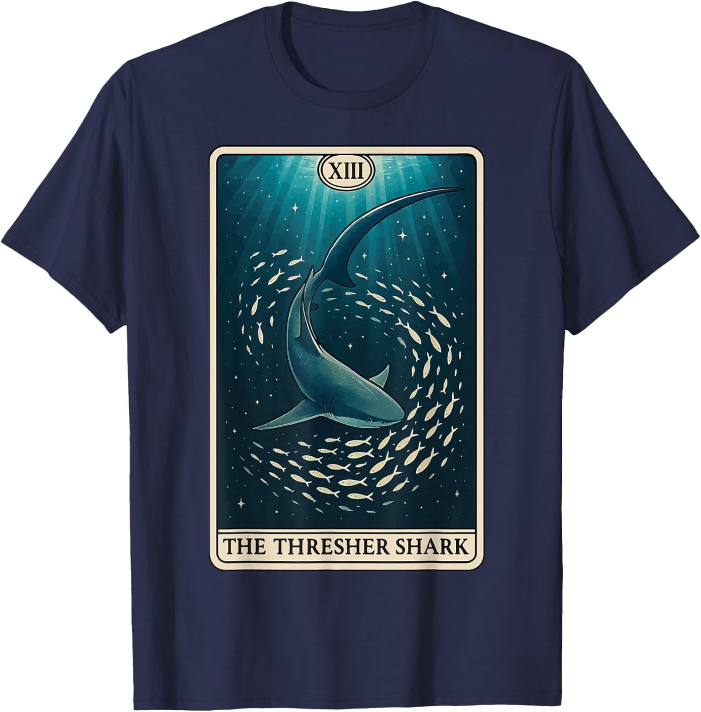 The Thresher Shark Tarot Card T-Shirt - T-Shirt | Navy