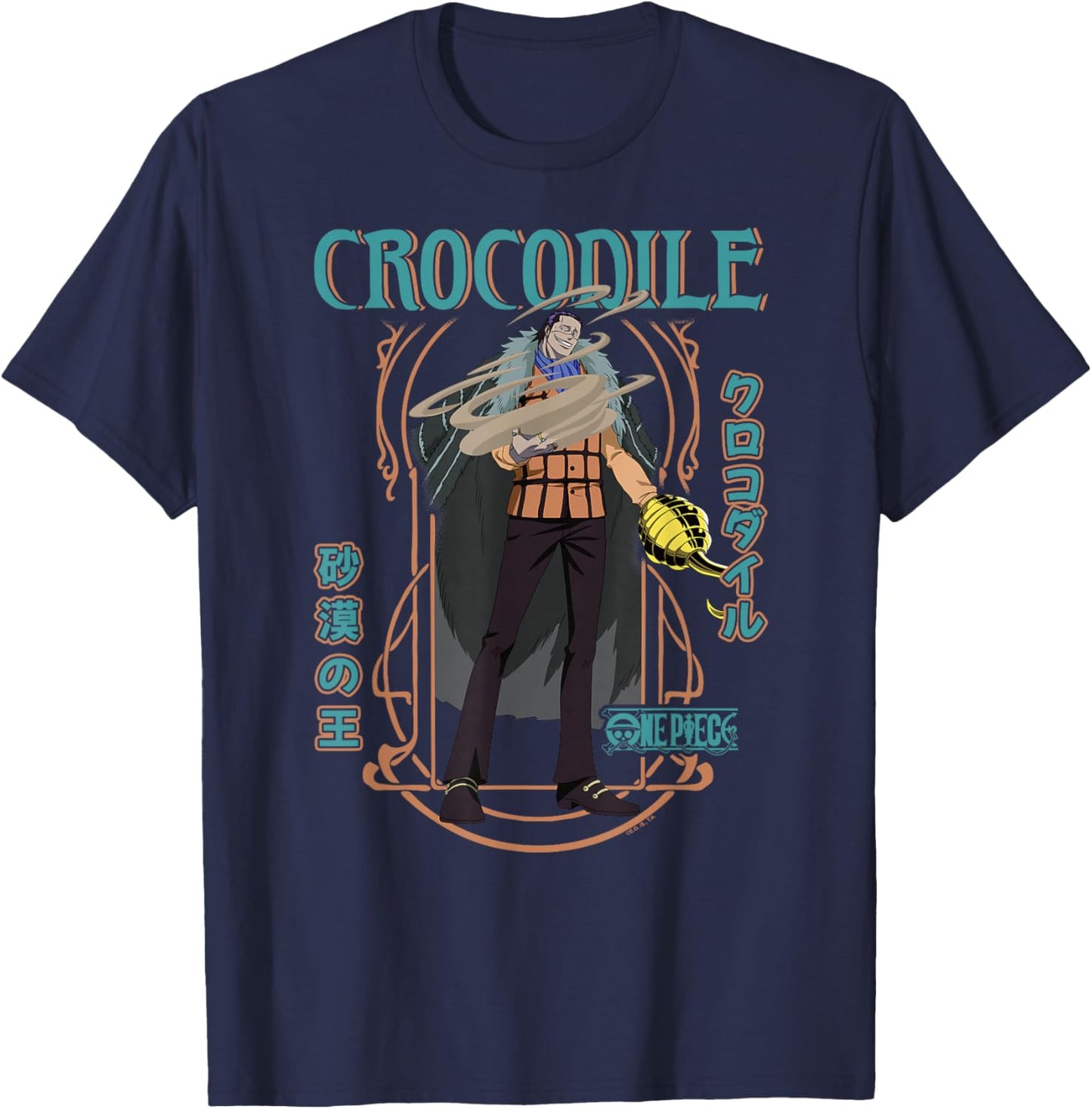 One Piece Anime Crocodile Desert King Warlord of The Sea T-Shirt - T-Shirt | Navy