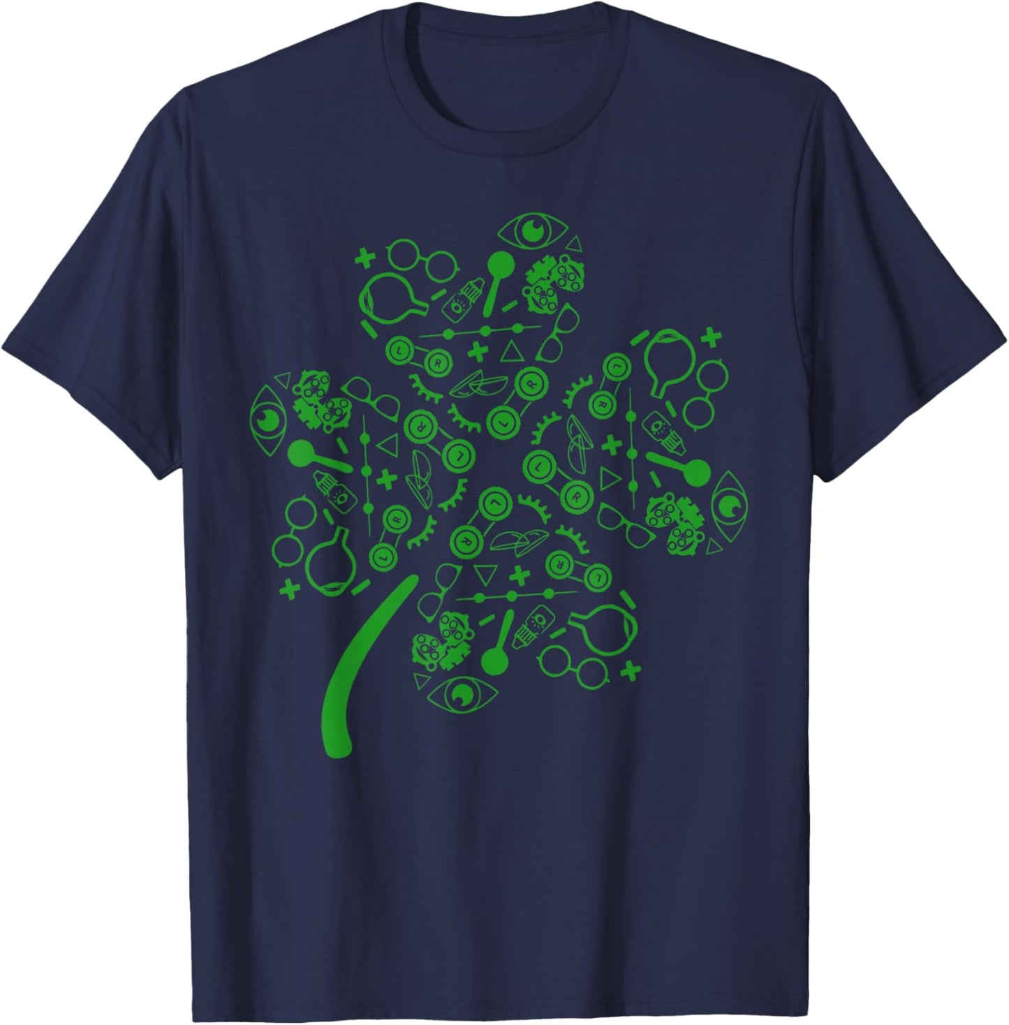Optometry Symbols Shamrock Optometrist St Patrick's Day T-Shirt - T-Shirt | Navy