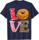 Bread Bagel Love Valentine Leopard Food Pun T-Shirt - T-Shirt | Navy