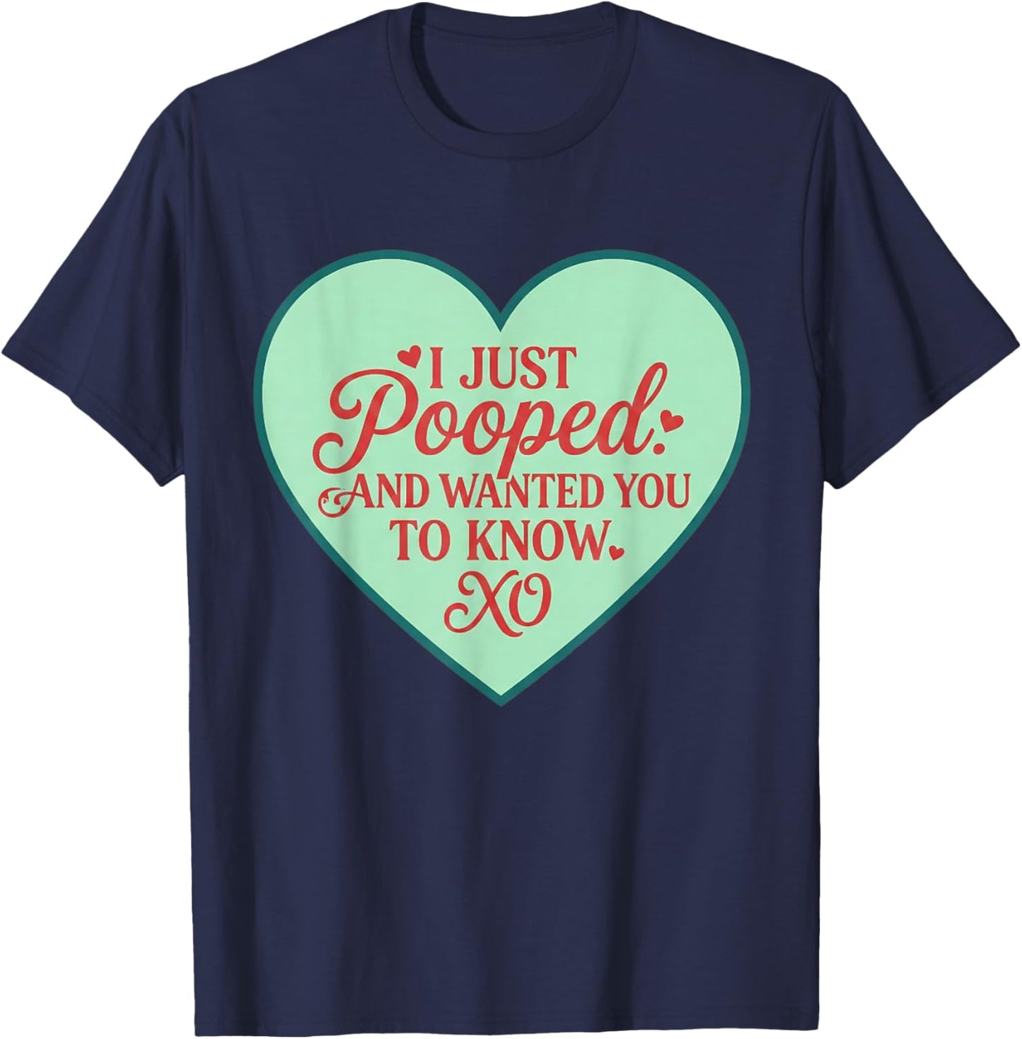 XO Funny Heart Saying Couple Matching T-Shirt - T-Shirt | Navy