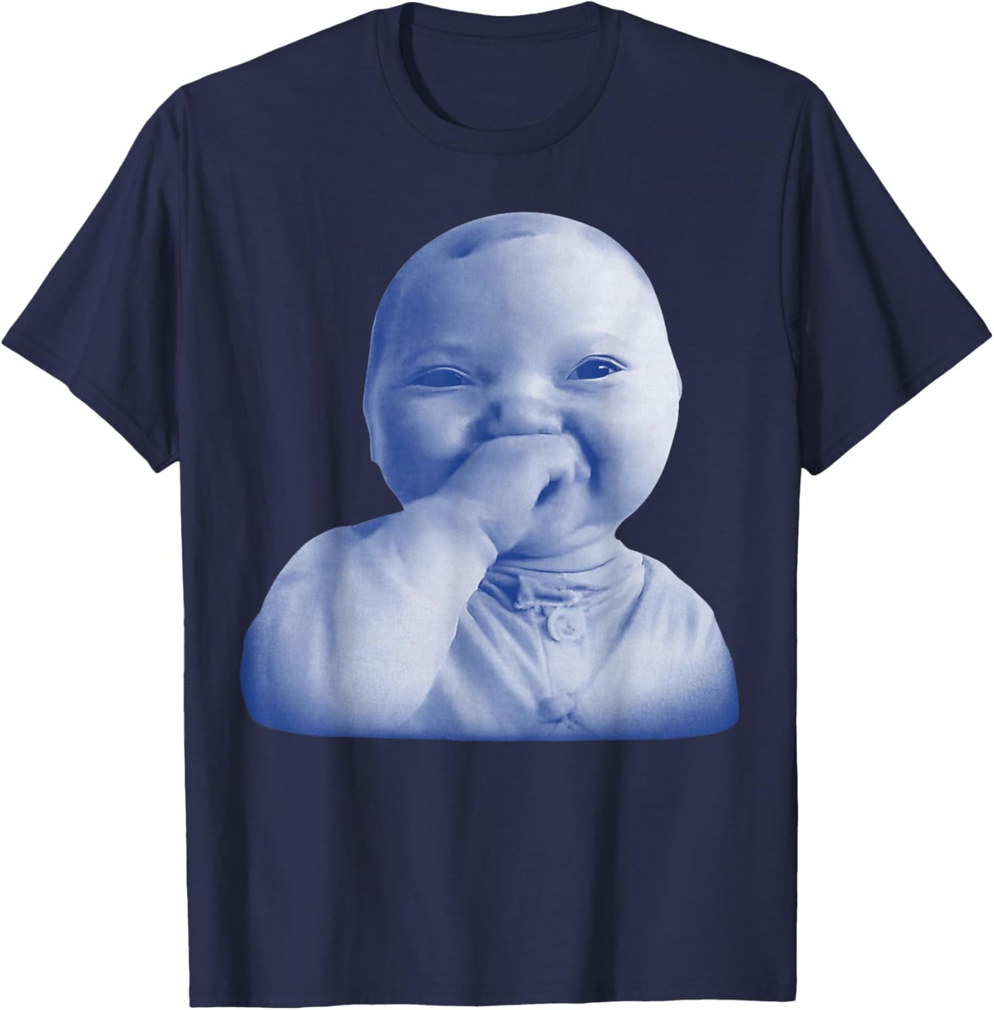 Ai Baby Meme Funny Laughing Baby Baby Meme Brainrot T-Shirt - T-Shirt | Navy