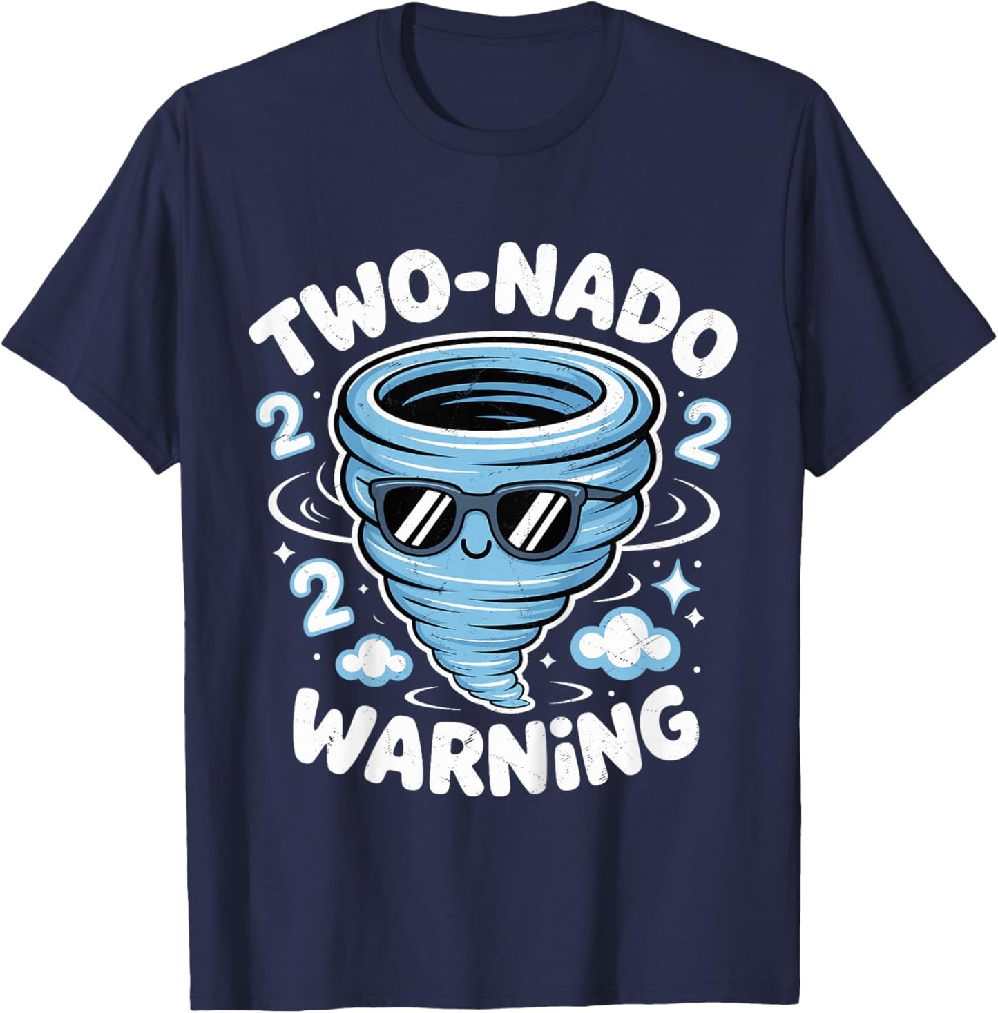 Two Nado Warning 2nd Birthday 2 Year Old Boys Kids T-Shirt - T-Shirt | Navy