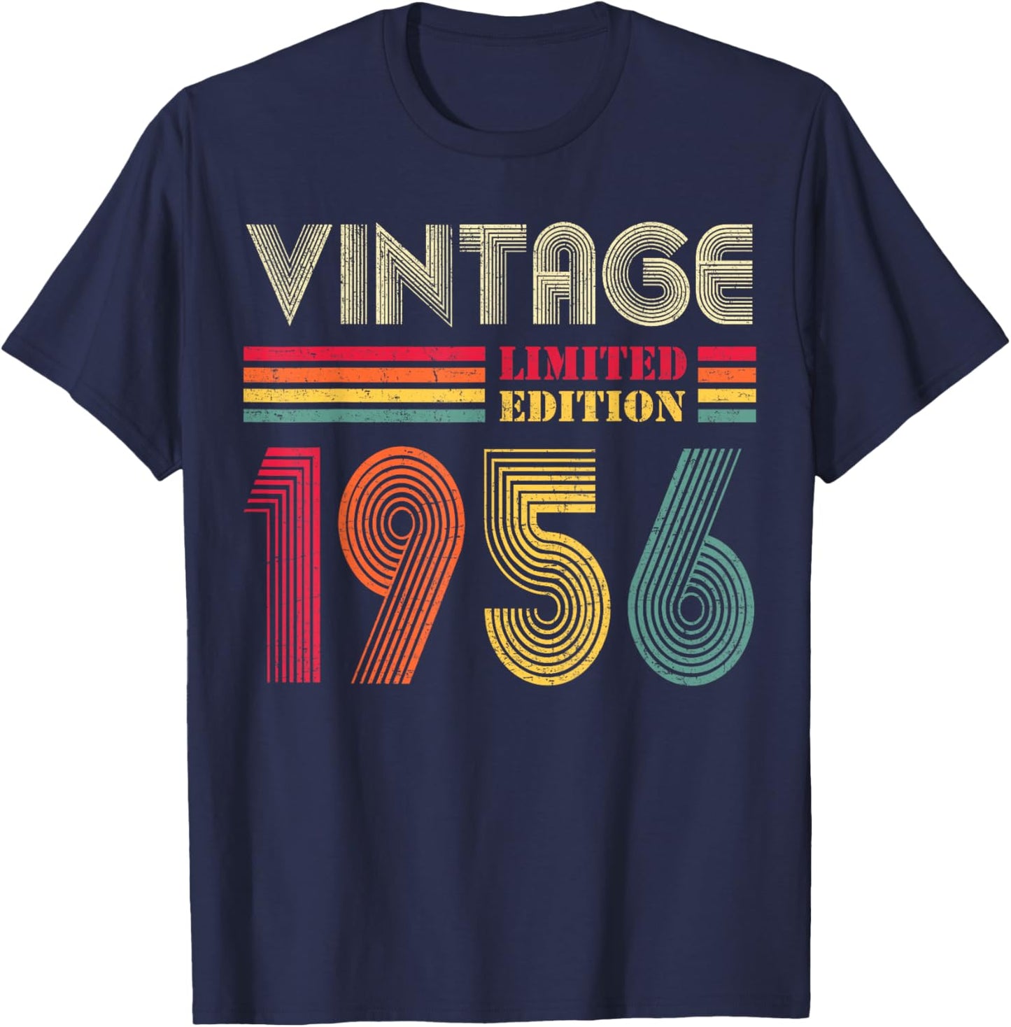 Vintage 1956 70th Birthday Gift Men Women 70 Years Old T-Shirt - T-Shirt | Navy