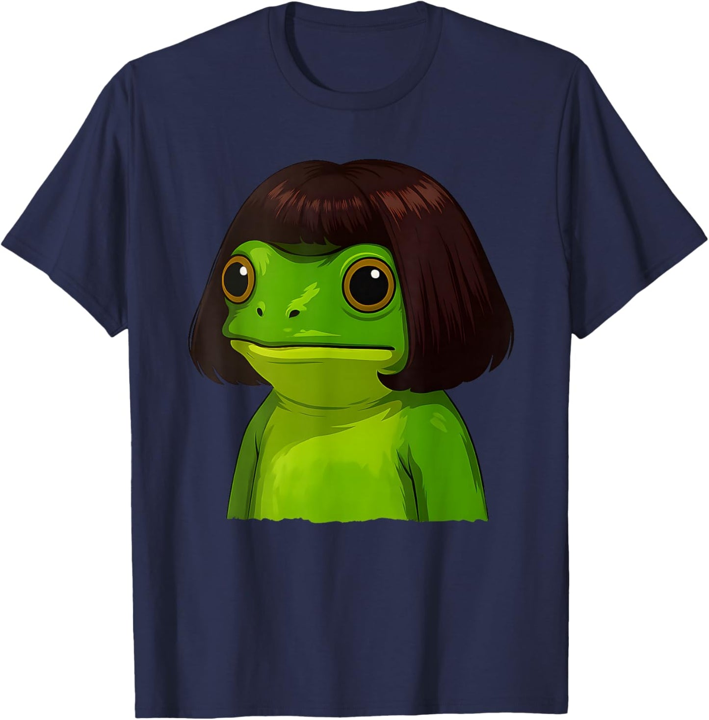 Funny Frog Bob Haircut Meme Women Kids T-Shirt - T-Shirt | Navy