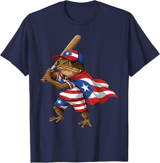 Coqui Frog Puerto Rico Flag Puerto Rican Taino Boricua T-Shirt - T-Shirt | Navy