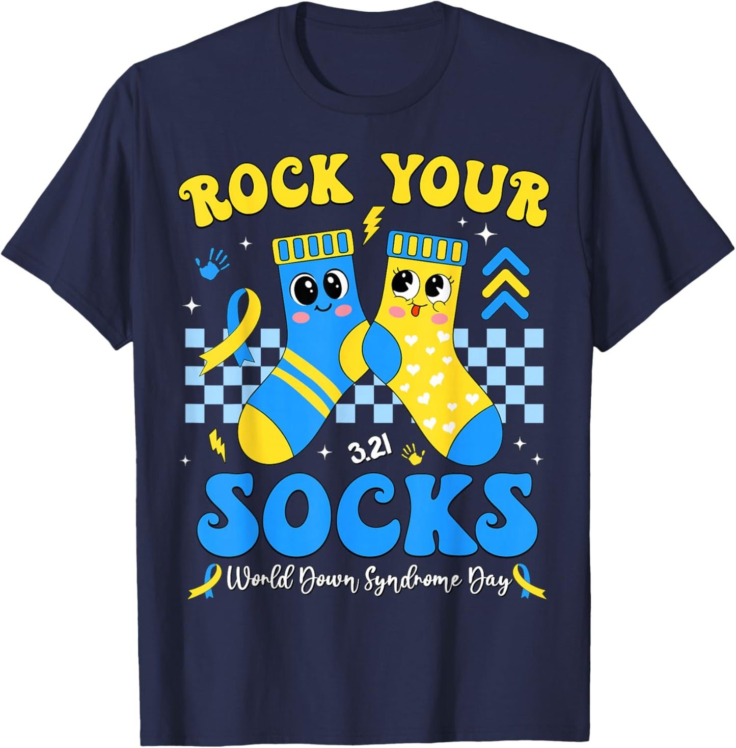 Rock Your Socks World Down Syndrome Day Awareness 3.21 Kids T-Shirt - T-Shirt | Navy