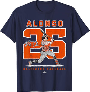Number and Portrait Pete Alonso Baltimore Baseball MLBPA T-Shirt - T-Shirt | Navy
