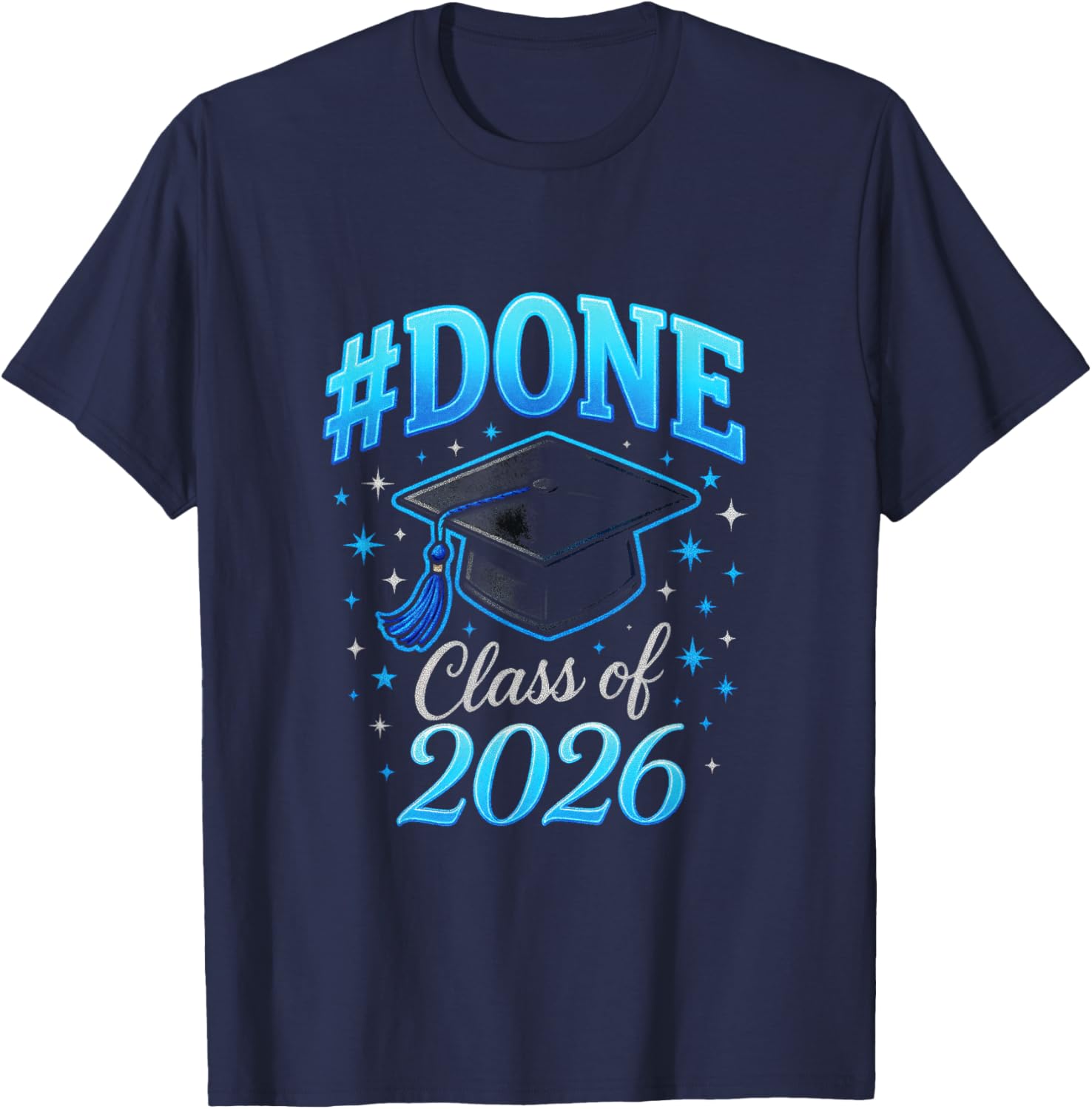 #Done Class of 2026 - Senior Graduation Coquette T-Shirt - T-Shirt | Navy