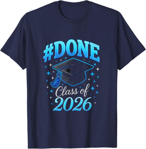#Done Class of 2026 - Senior Graduation Coquette T-Shirt - T-Shirt | Navy