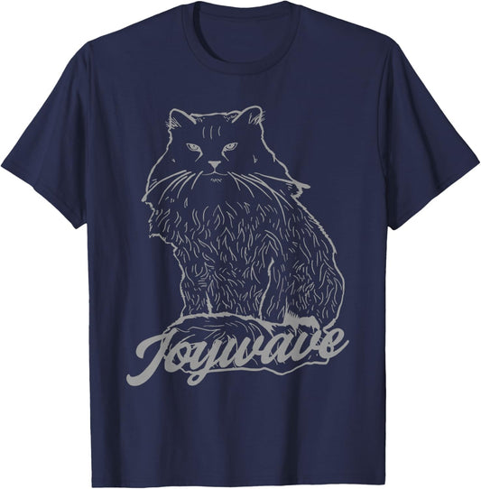 Joywave Cat Leave Me The Fluff Alone Grey T-Shirt - T-Shirt | Navy