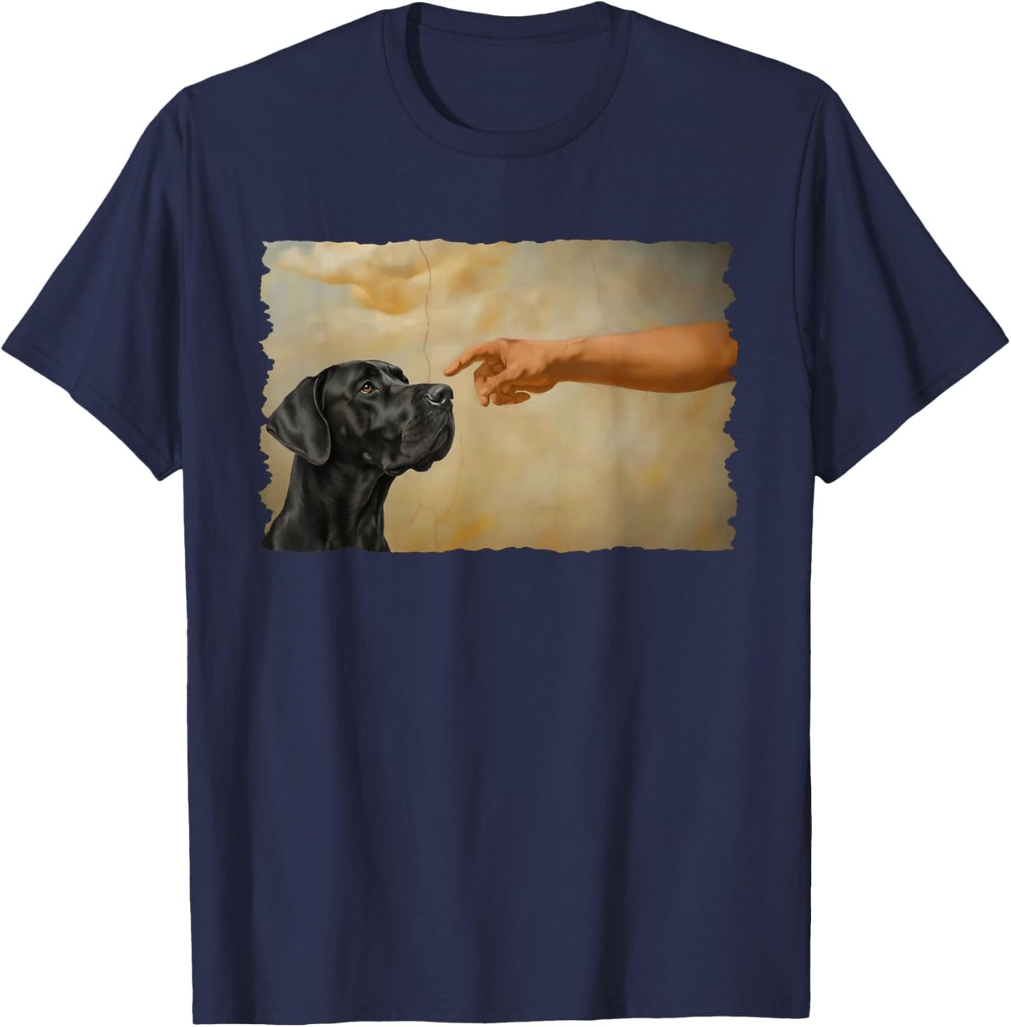 God Creates Great Black Great Dane Dog Lover T-Shirt - T-Shirt | Navy