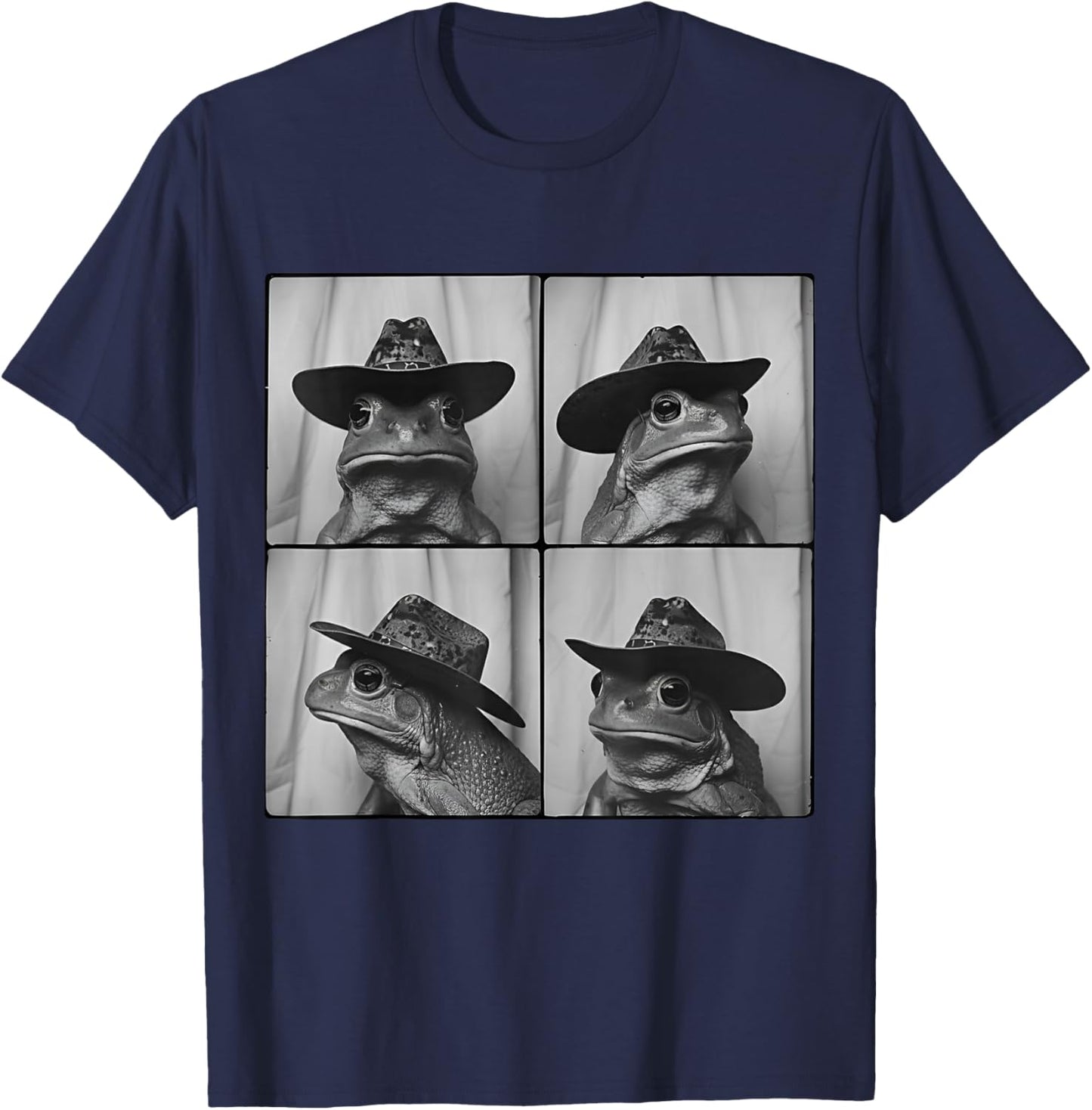 Frog in Cowboy Hat Funny Animal Photobooth Frog Boys Kids T-Shirt - T-Shirt | Navy