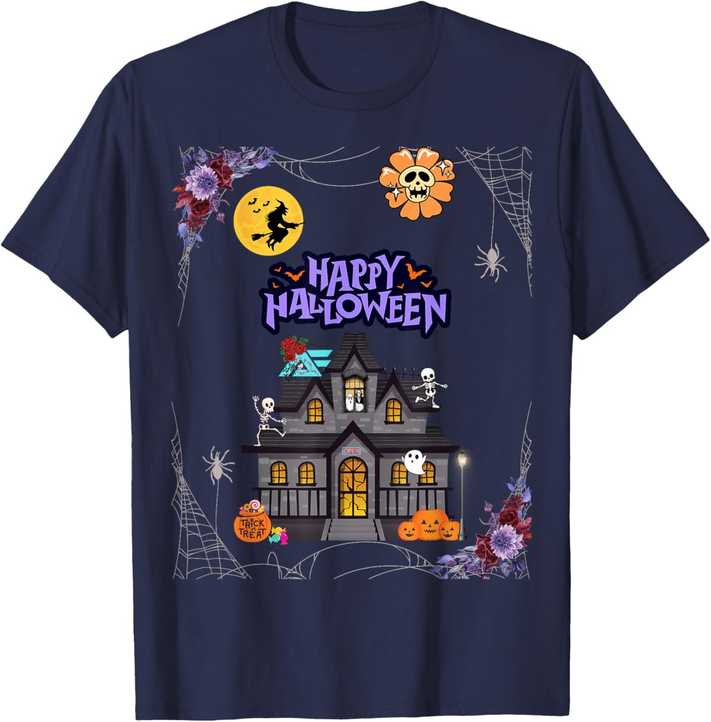 Trick-or-Treat Manor T-Shirt - T-Shirt | Navy