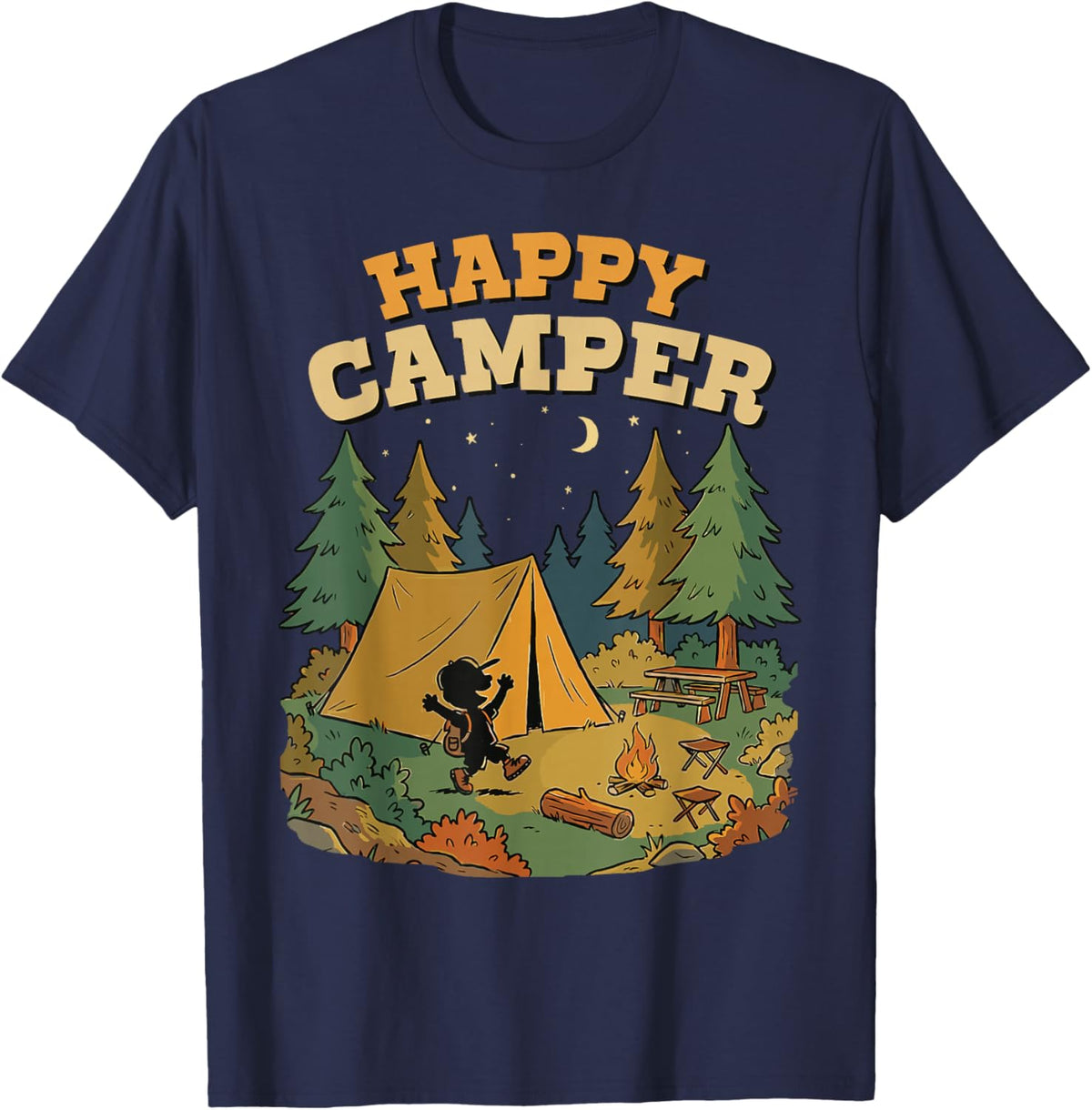 Happy Camper Camping for Boy T-Shirt - T-Shirt | Navy
