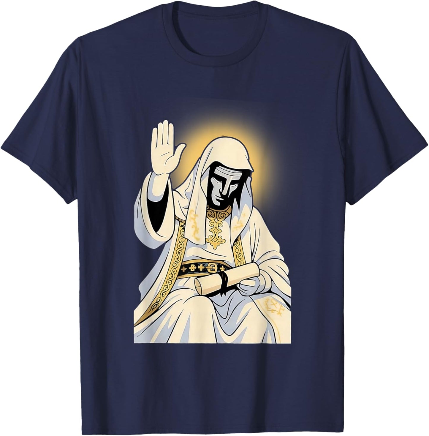 Sliver Mask King Baldwin IV Meme The Leper King Warrior T-Shirt - T-Shirt | Navy