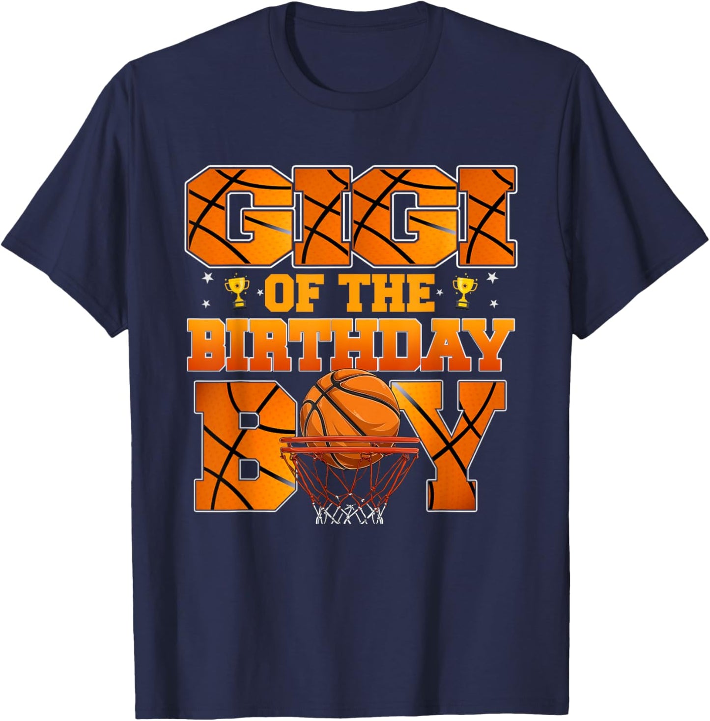 Basketball Gigi of The Birthday Boy Family Matching T-Shirt - T-Shirt | Navy