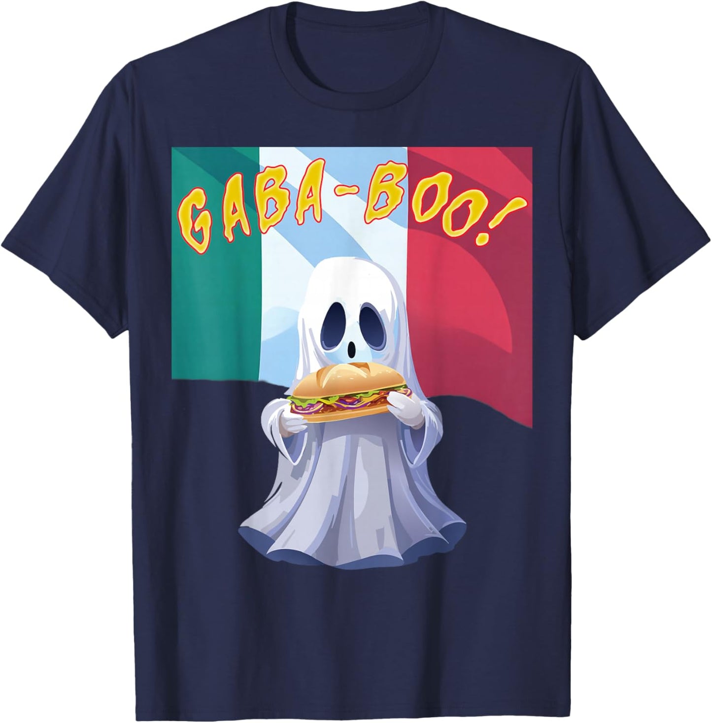 Funny Gabagool Gabaghoul GABA Boo Ghost Halloween T-Shirt - T-Shirt | Navy