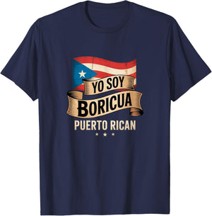 Yo Soy Boricua Pa Que Tu Lo Sepas Puerto Rican Flag Orgullo T-Shirt - T-Shirt | Navy
