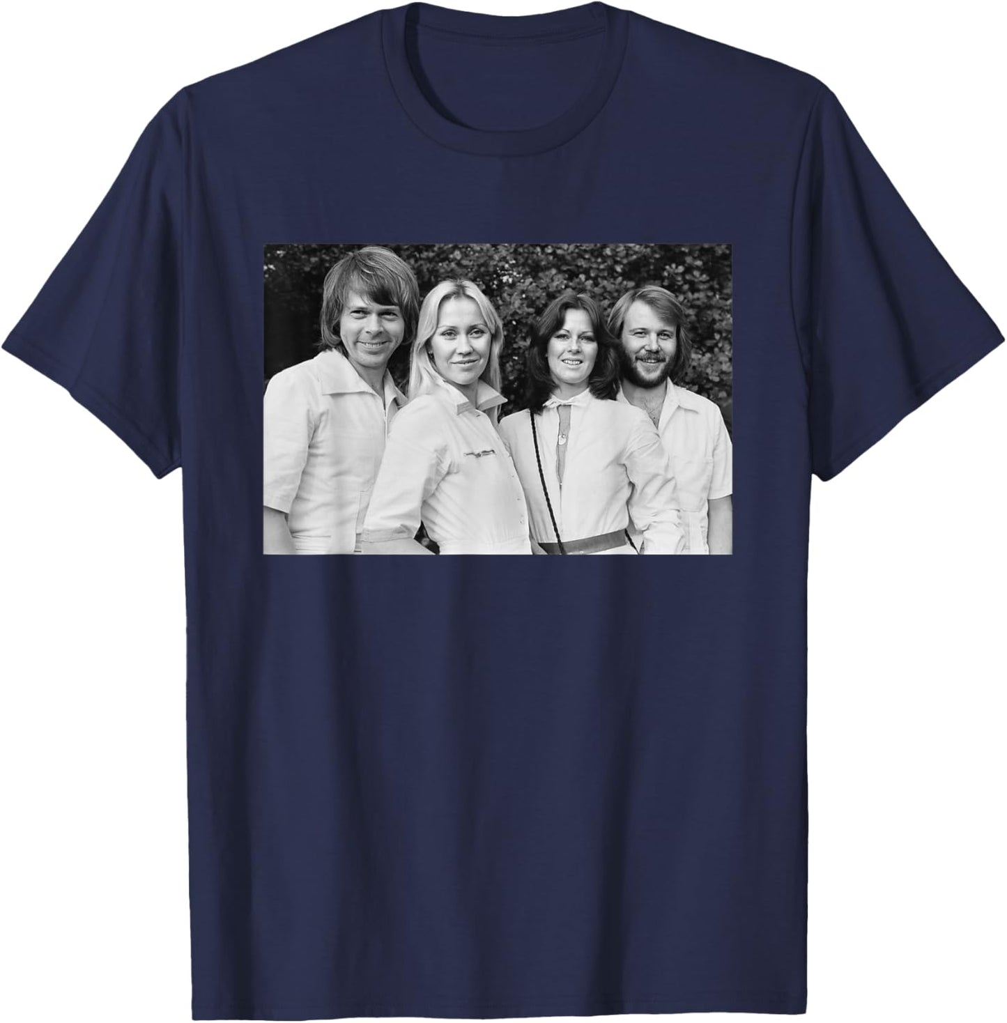 ABBA Swedish Pop Group Portrait Arrival Promo 1976 T-Shirt - T-Shirt | Navy