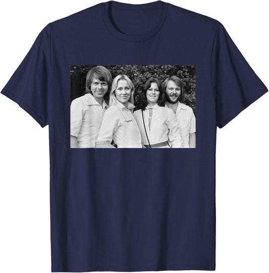 ABBA Swedish Pop Group Portrait Arrival Promo 1976 T-Shirt - T-Shirt | Navy