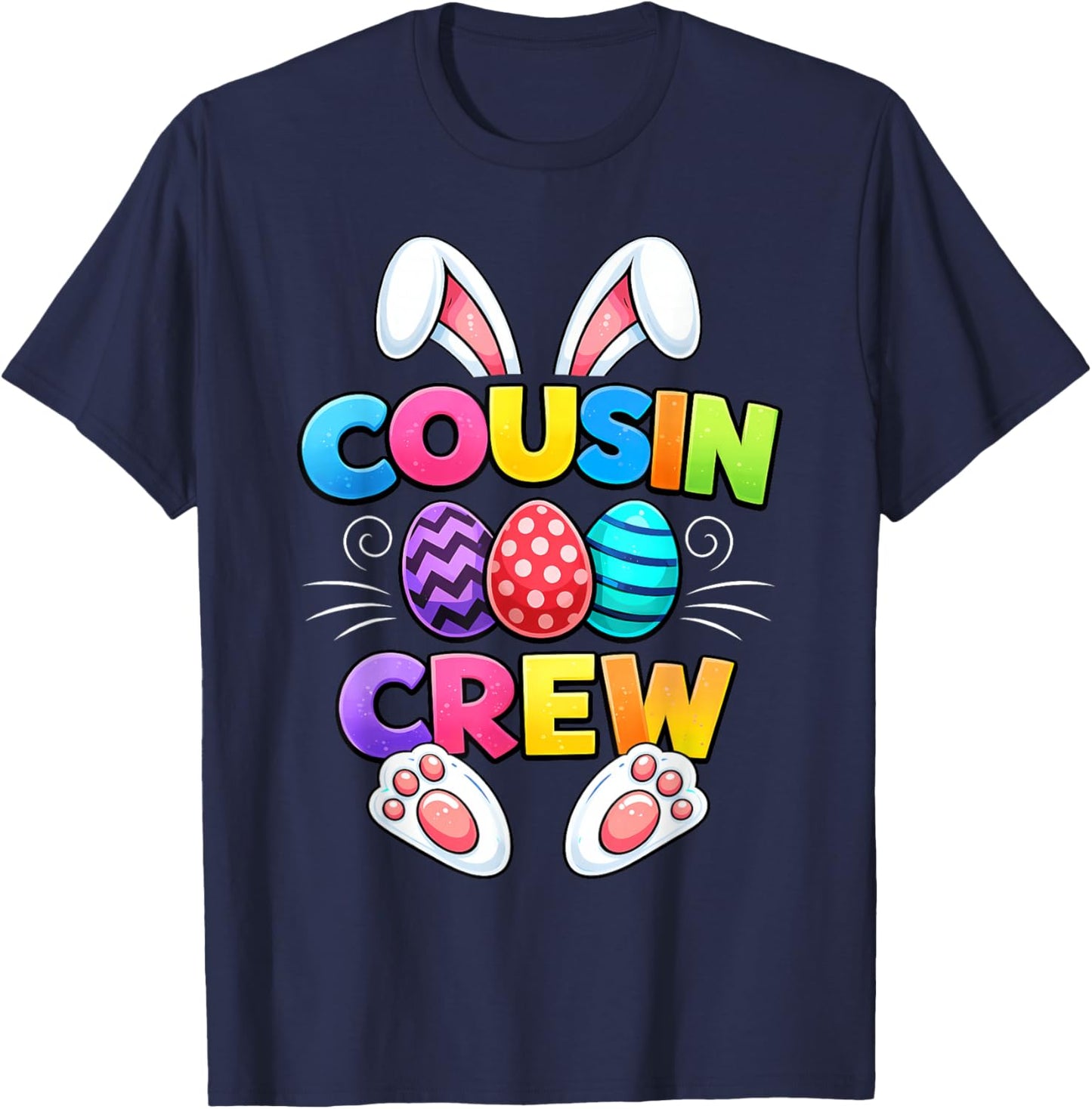 Cute Bunny Cousin Crew Matching Easter Kids Boy Girl Toddler T-Shirt - T-Shirt | Navy