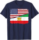 Half American Half Iranian US Flag Iran Flag Patriotic T-Shirt - T-Shirt | Navy