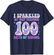 Sparkled My Way Through 100 Days of School Happy 100th Day T-Shirt - T-Shirt | Navy