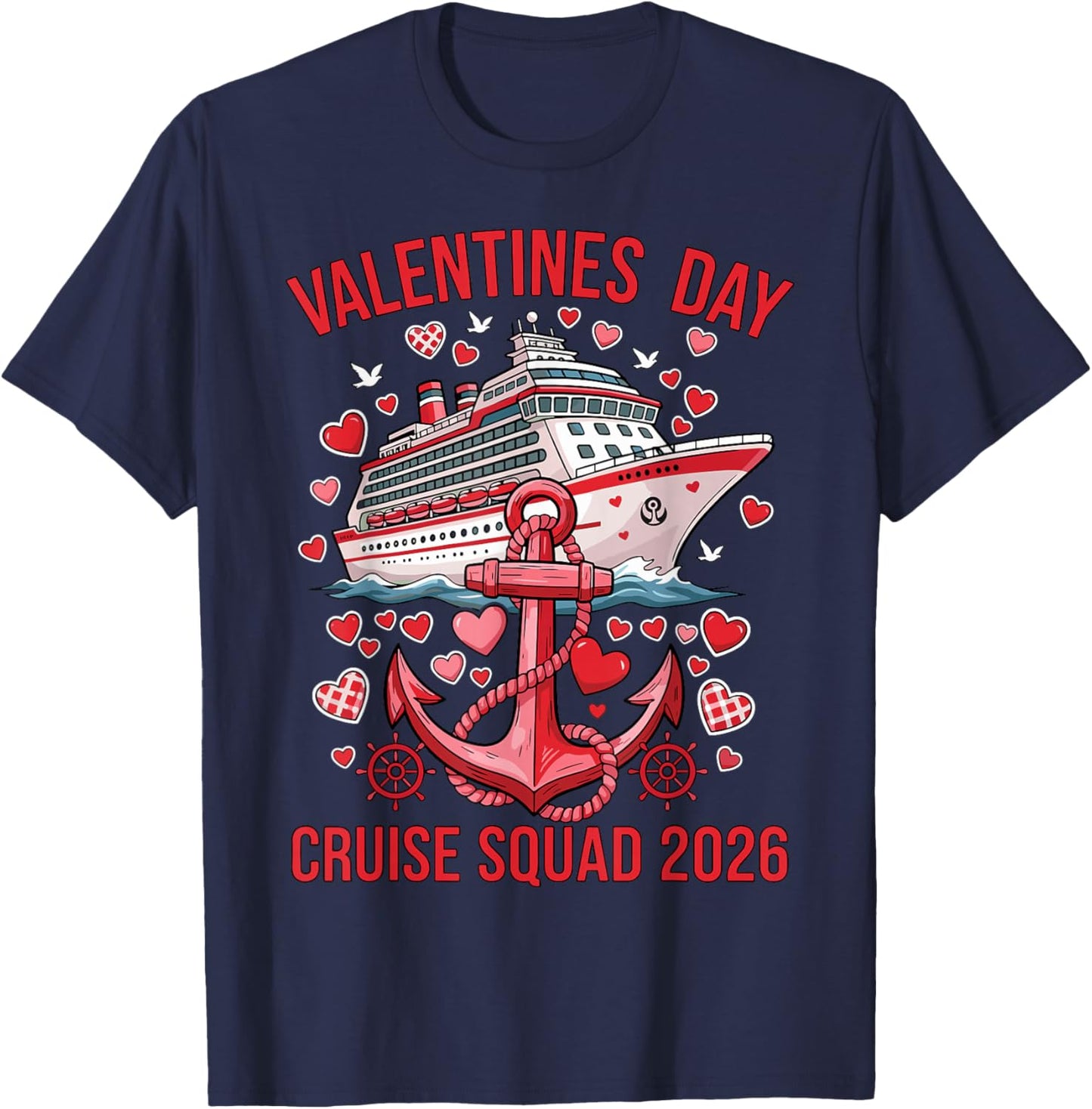 Valentines Day Cruise Squad 2026 Matching Couple Valentine T-Shirt - T-Shirt | Navy
