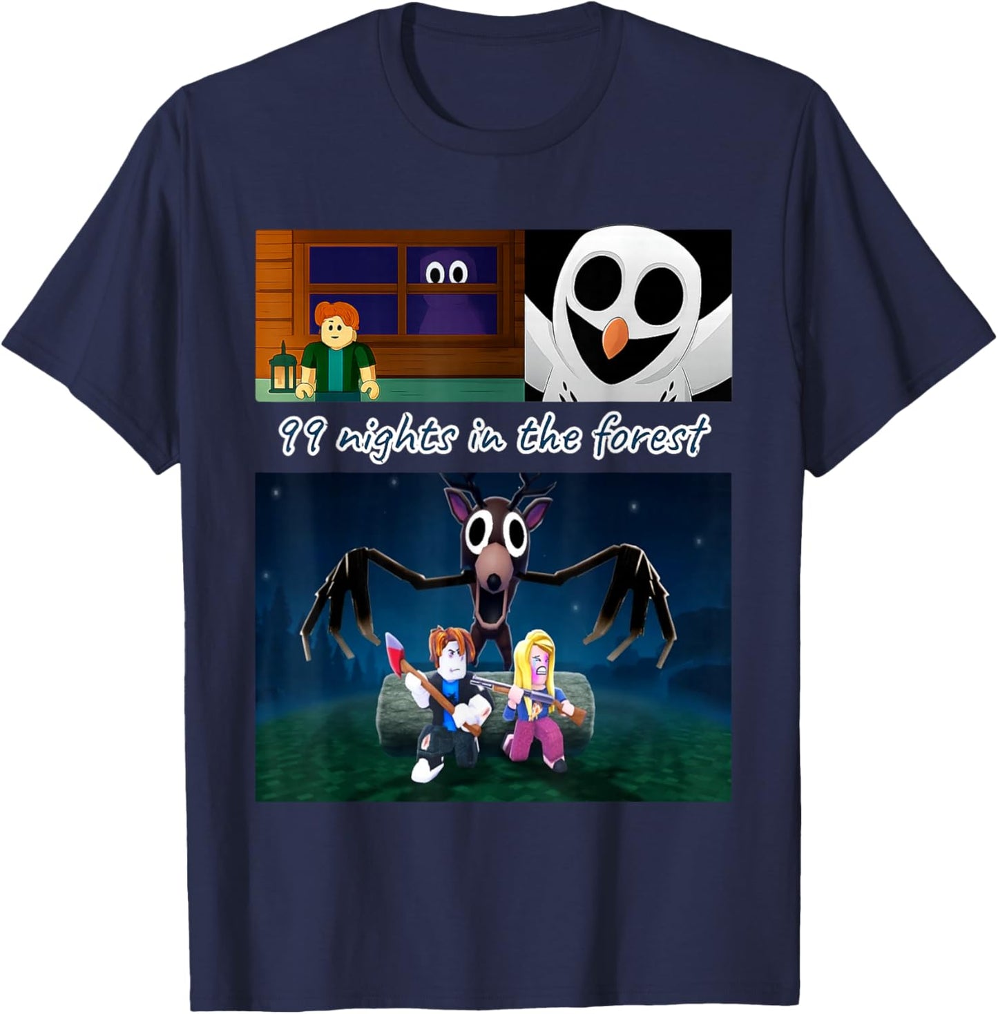 99 Nights in The Forest Birthday Costume for Boys Girls Teen T-Shirt - T-Shirt | Navy