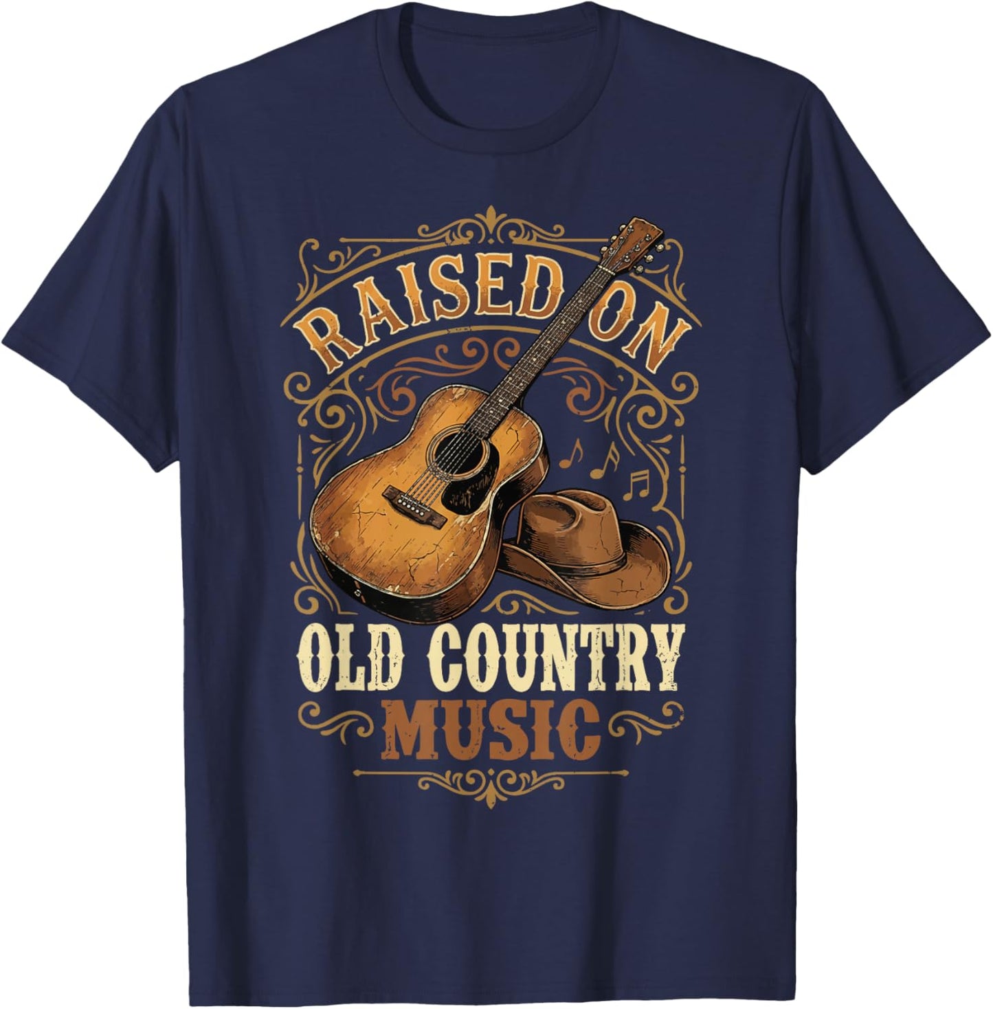 Raised On Old Country Music T-Shirt - T-Shirt | Navy