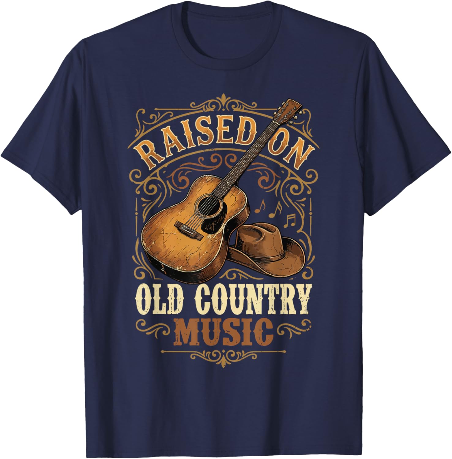 Raised On Old Country Music T-Shirt - T-Shirt | Navy