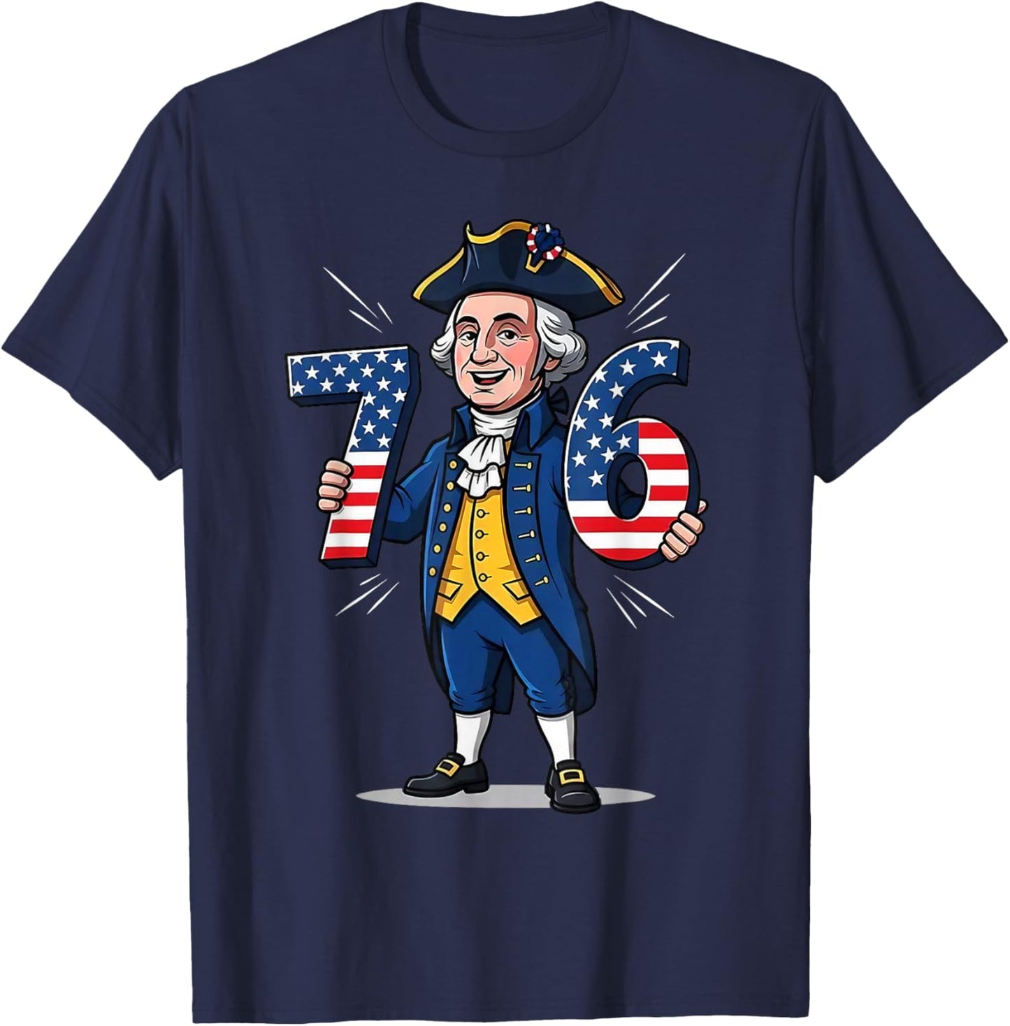 6-7 7-6 George Washington Shirt Six Seven American Design T-Shirt - T-Shirt | Navy
